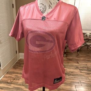 Hot pink breast cancer awareness Packers Aaron Rogers collectible jersey size L